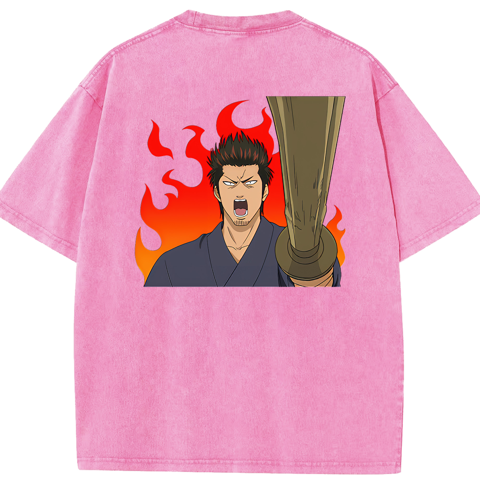 （画像用） ぎんたま 坂田銀時（さかたぎんとき） 神楽 志村新八（しむら しんぱち） GINTAMA Sakata Gintoki Kagura Shimura Shinpachi 綿100% ヴィンテージ風 半袖Tシャツ（背面プリント）
